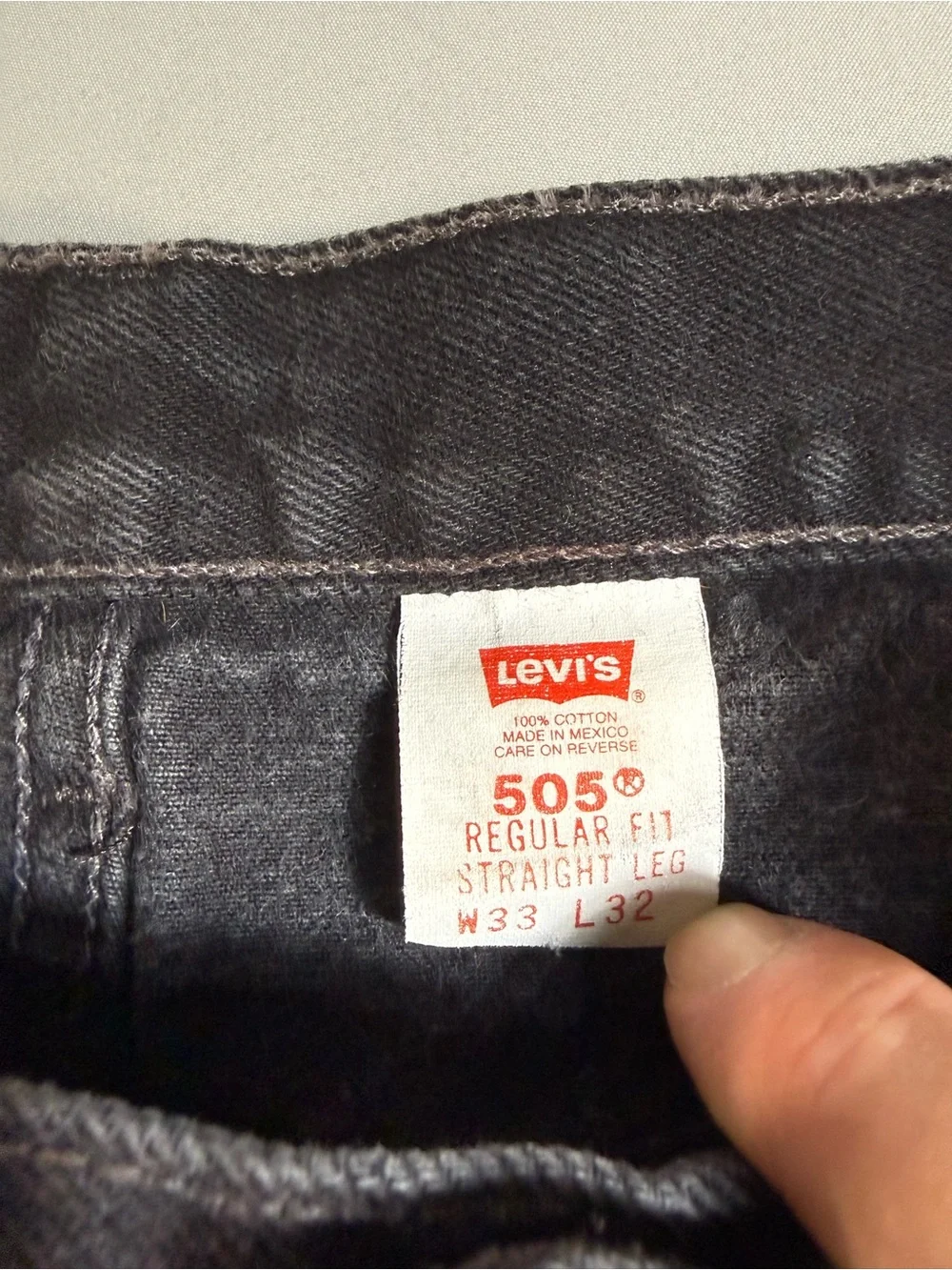 Levi’s 505 Vintage Black Jeans 33x32 Fit 31x31 Grunge Fade 90s